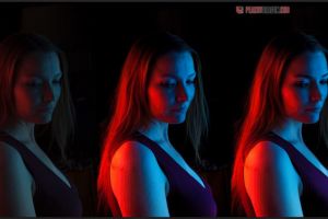Before and After Portrait photo in studio